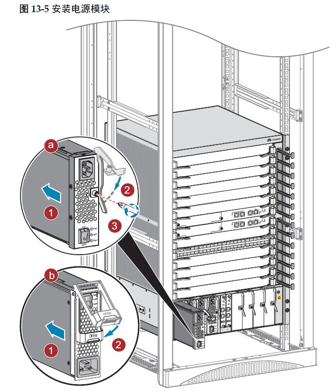 华为交换机安装电源模块图 13-5.jpg